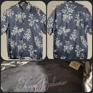 Tommy Bahama Silk Resort Bamboo & Flower Pattern Size Large Men's Multicolor